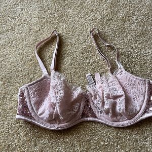 Victoria’s Secret Lavender and sequin lace bra